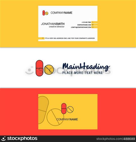 Beautiful Medicine Logo and business card. vertical Design Vector