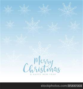 beautiful merry christmas snowflakes blue background design