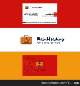 Beautiful Message briefcase Logo and business card. vertical Design Vector