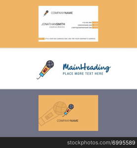 Beautiful Microphone Logo and business card. vertical Design Vector