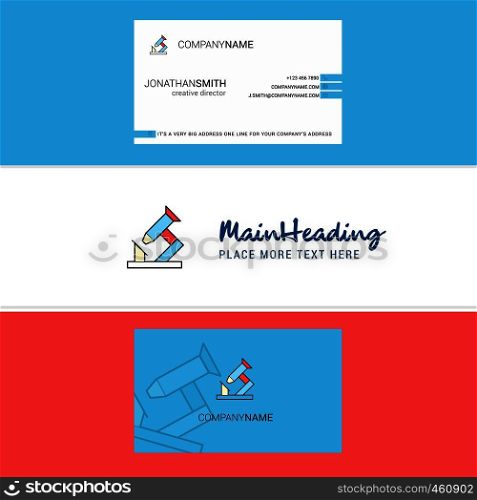 Beautiful Microscope Logo and business card. vertical Design Vector