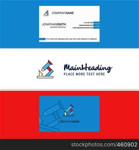 Beautiful Microscope Logo and business card. vertical Design Vector