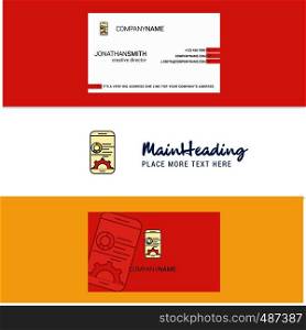 Beautiful Mobile setting Logo and business card. vertical Design Vector
