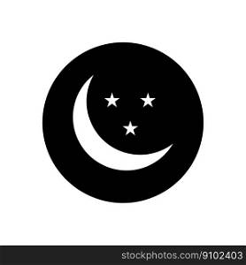 Beautiful month star black circle, great design for any purposes. Vector illustration. EPS 10.. Beautiful month star black circle, great design for any purposes. Vector illustration.