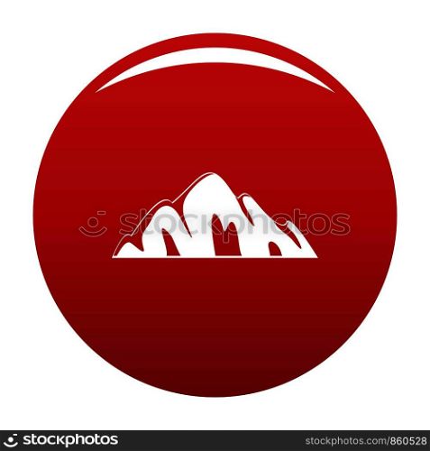 Beautiful mountain icon. Simple illustration of beautiful mountain vector icon for any design red. Beautiful mountain icon vector red