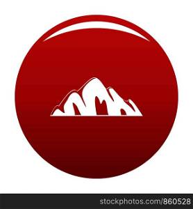 Beautiful mountain icon. Simple illustration of beautiful mountain vector icon for any design red. Beautiful mountain icon vector red