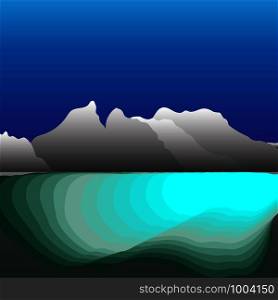 Beautiful mountain with natural reservoir, stock vector