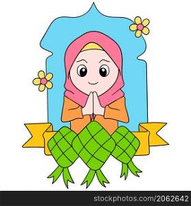 beautiful muslim women wearing hijabs welcome the month of ramadhan worship