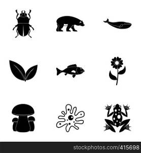 Beautiful nature icons set. Simple illustration of 9 beautiful nature vector icons for web. Beautiful nature icons set, simple style
