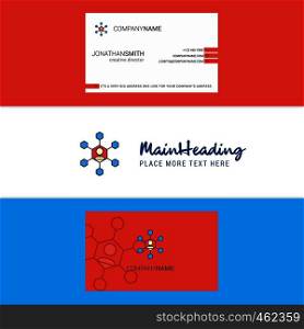 Beautiful Network Logo and business card. vertical Design Vector