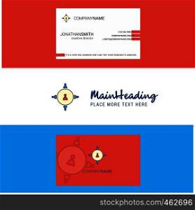 Beautiful Networking Logo and business card. vertical Design Vector