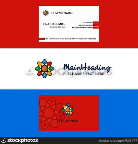 Beautiful Nuclear Logo and business card. vertical Design Vector