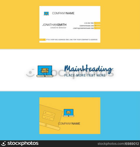 Beautiful Online banking Logo and business card. vertical Design Vector