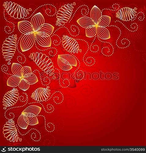 Beautiful ornate background with floral decorative elements