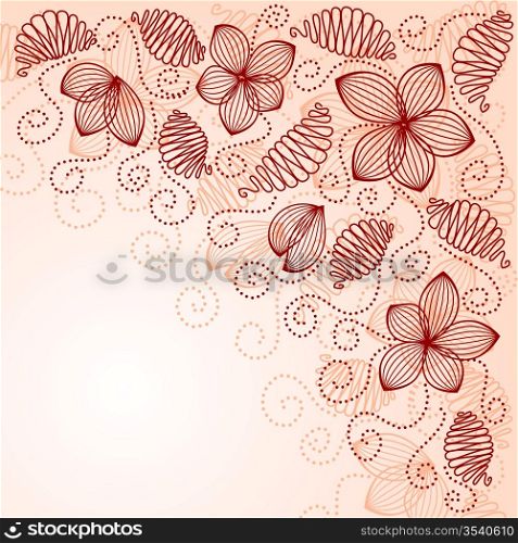 Beautiful ornate background with floral decorative elements