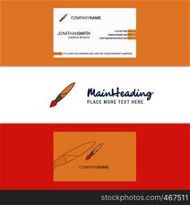 Beautiful Paint brush Logo and business card. vertical Design Vector