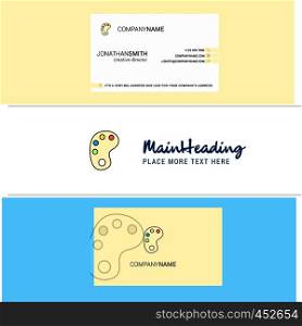 Beautiful Paint tray Logo and business card. vertical Design Vector