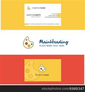Beautiful Paint tray Logo and business card. vertical Design Vector