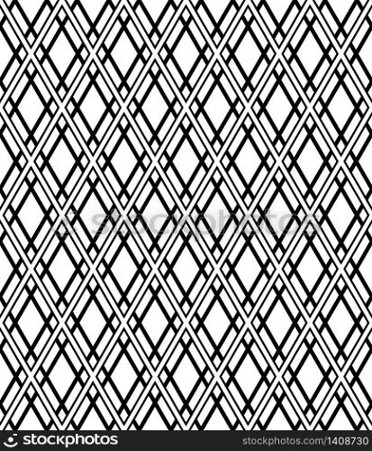 Beautiful pattern japanese shoji kumiko, great design for any purposes. Japanese pattern background vector. Japanese traditional wall, shoji.Separated rhombus.. Seamless japanese pattern shoji kumiko in black and white.