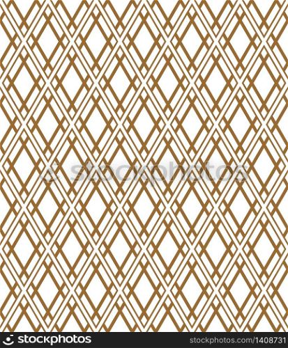 Beautiful pattern japanese shoji kumiko, great design for any purposes. Japanese pattern background vector. Japanese traditional wall, shoji.Separated rhombus.. Seamless japanese pattern shoji kumiko in light brown color.