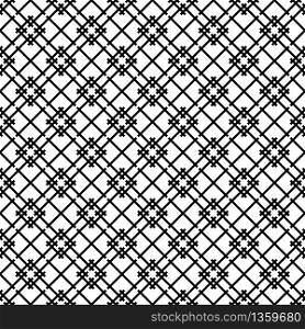 Beautiful pattern japanese shoji kumiko, great design for any purposes.Japanese traditional wall, shoji.Thick lines.Diagonal direction.. Seamless japanese pattern shoji kumiko in black and white.
