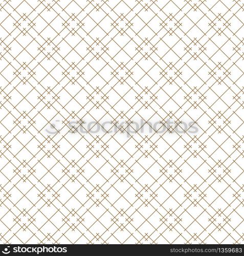 Beautiful pattern japanese shoji kumiko, great design for any purposes.Japanese traditional wall, shoji.Fine lines .Diagonal direction.. Seamless japanese pattern shoji kumiko in brown color.