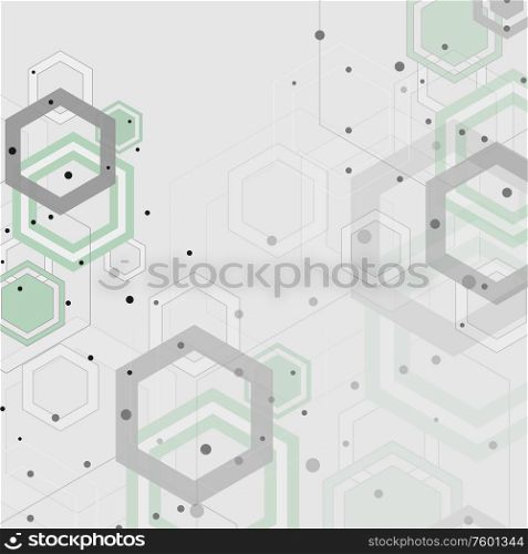 Beautiful pattern of green and gray hexagons.. Beautiful pattern of green and gray hexagons