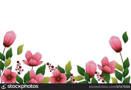 Beautiful Peach Blossom Flower Floral Blank Space Rectangle Background