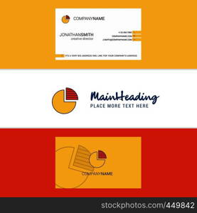 Beautiful Pie chart Logo and business card. vertical Design Vector