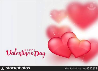 beautiful pink 3d hearts valentines day background