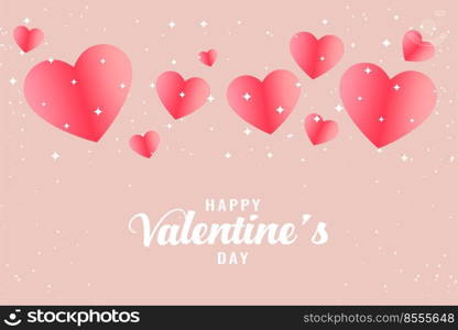 beautiful pink hearts valentines day greeting background