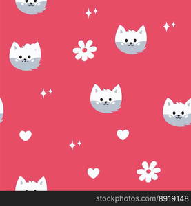 beautiful pink pattern with cats and daisies, suitable for pattern, wallpaper, prints, postcards, printing, vector illustration. beautiful pink pattern with cats and daisies, suitable for pattern, wallpaper, prints, postcards, printing, vector illustration.