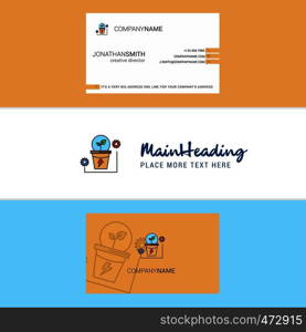 Beautiful Power plant Logo and business card. vertical Design Vector