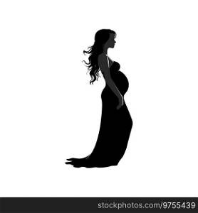 Beautiful Pregnant woman silhouette. Vector illustration design.