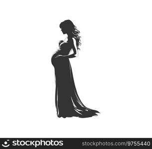 Beautiful Pregnant woman silhouette. Vector illustration design.