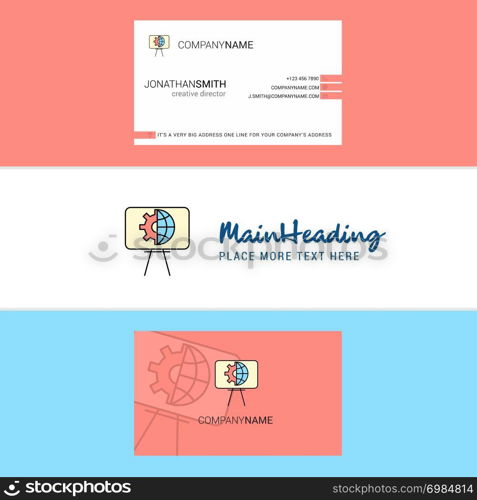 Beautiful Presentation Logo and business card. vertical Design Vector