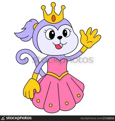 beautiful princess is wearing a beautiful dress waving her hand