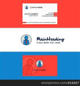 Beautiful Profile Logo and business card. vertical Design Vector