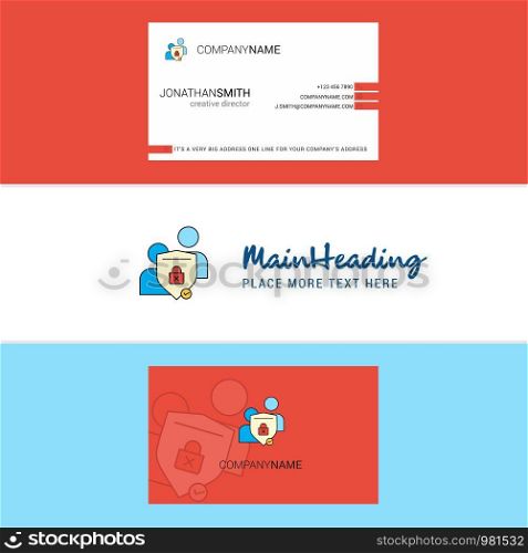 Beautiful Protected chat Logo and business card. vertical Design Vector