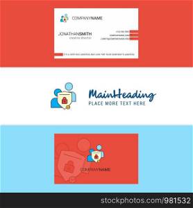 Beautiful Protected chat Logo and business card. vertical Design Vector