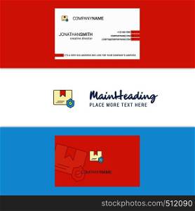 Beautiful Protected document Logo and business card. vertical Design Vector