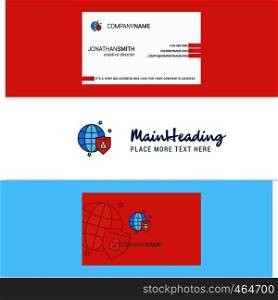 Beautiful Protected internet Logo and business card. vertical Design Vector