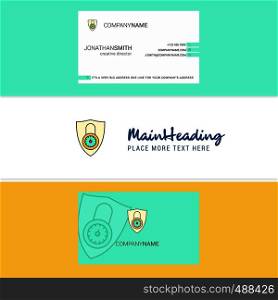 Beautiful Protected Logo and business card. vertical Design Vector