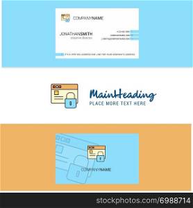 Beautiful Protected website Logo and business card. vertical Design Vector