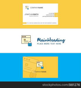 Beautiful Protected website Logo and business card. vertical Design Vector