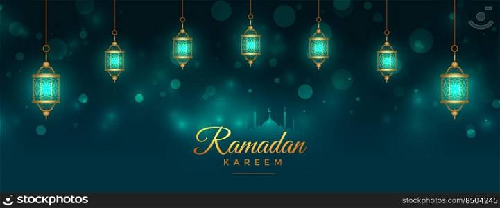 beautiful ramadan kareem islamic lantern l&s banner