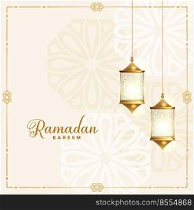beautiful ramadan kareem traditional festival card design