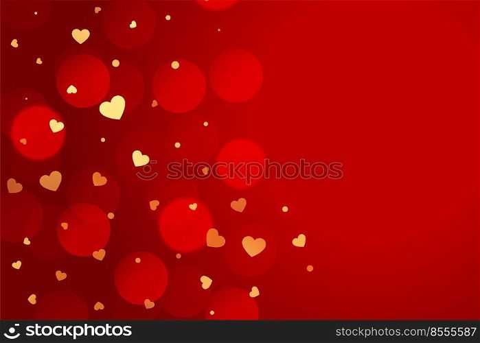 beautiful red valentines day background with golden hearts