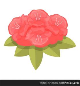 Beautiful rhododendron icon cartoon vector. Flower plant. Floral bloom. Beautiful rhododendron icon cartoon vector. Flower plant