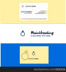 Beautiful Ring Logo and business card. vertical Design Vector